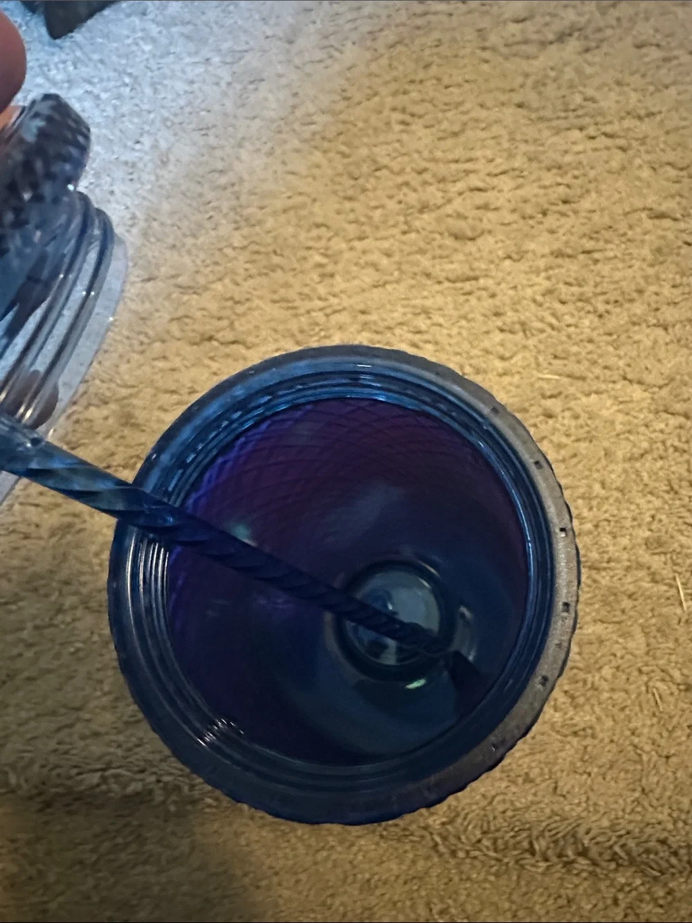 Starbucks Shimmering Deep Blue Textured Tumbler with Straw